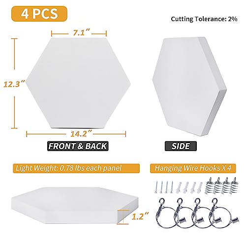 TroyStudio 4-Pack Acoustic Ceiling Panels – Hexagon