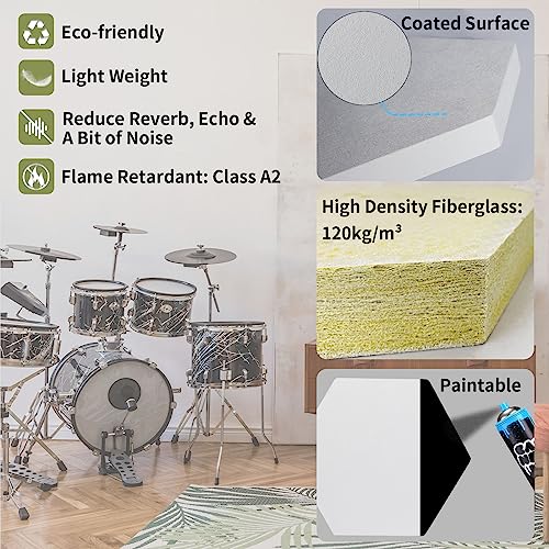 TroyStudio 4-Pack Acoustic Ceiling Panels – Hexagon