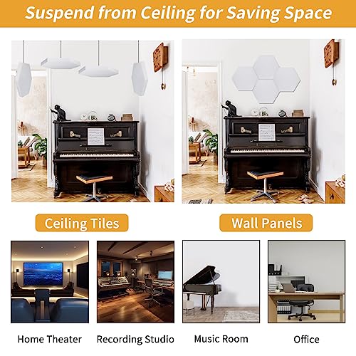 TroyStudio 4-Pack Acoustic Ceiling Panels – Hexagon