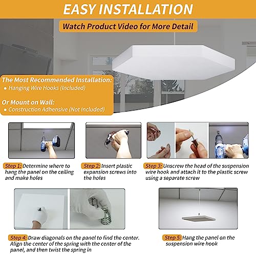 TroyStudio 4-Pack Acoustic Ceiling Panels – Hexagon