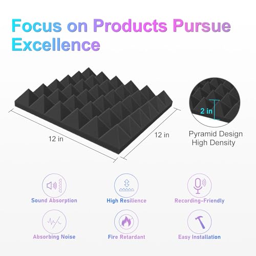 JBER 24-Pack Red & Black Acoustic Foam Panels