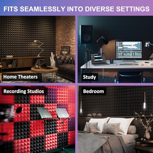 JBER 24-Pack Red & Black Acoustic Foam Panels