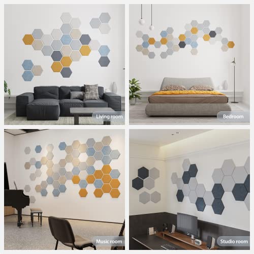 Amantech 12-Pack Self-Adhesive Hexagon Acoustic Panels