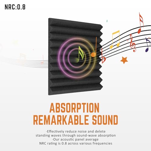 12-Pack High-Density Acoustic Foam Sound Panels