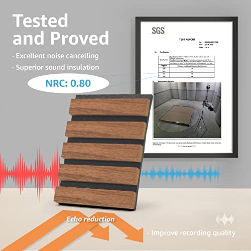 Walnut Wood Slat Acoustic Panels - 3D Sound Absorption