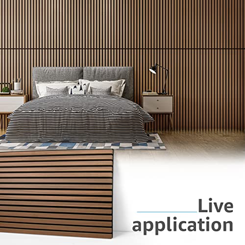 Walnut Wood Slat Acoustic Panels - 3D Sound Absorption