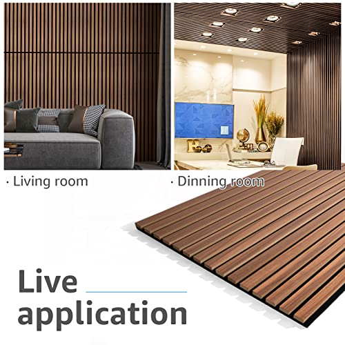 Walnut Wood Slat Acoustic Panels - 3D Sound Absorption