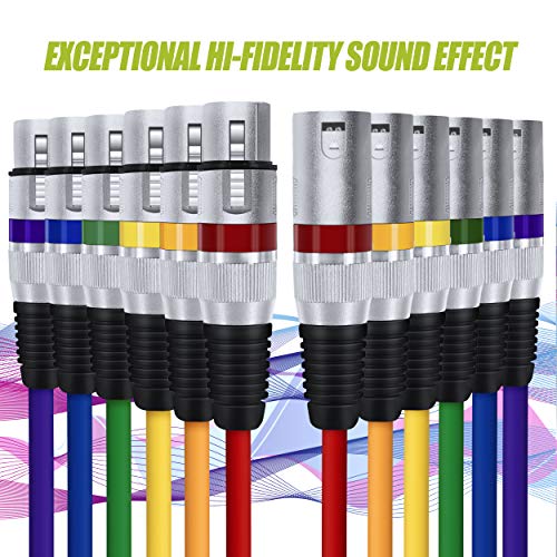 GearIT 20Ft XLR Microphone Cable 6-Pack