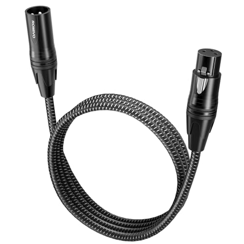 ROMIVO 3ft Braided XLR Microphone Cable - Multi Color