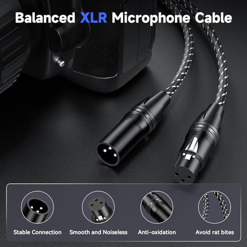 ROMIVO 3ft Braided XLR Microphone Cable - Multi Color