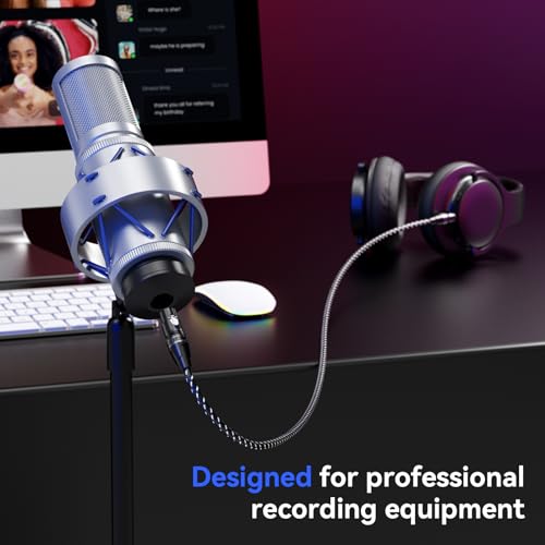 ROMIVO 3ft Braided XLR Microphone Cable - Multi Color