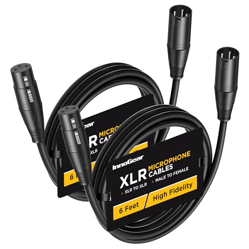 InnoGear 6ft XLR Microphone Cables - 2 Pack