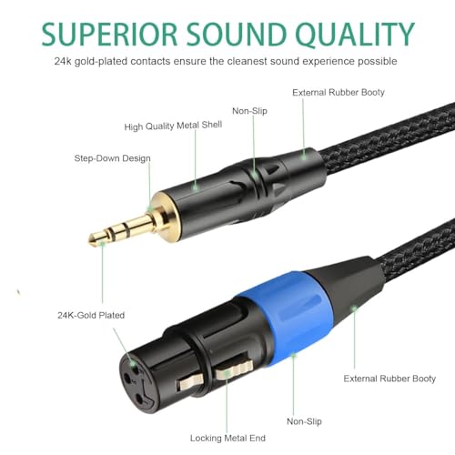 JOMLEY XLR to 3.5mm Microphone Cable - 6.6ft