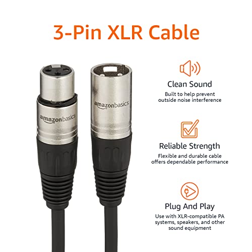 Amazon Basics 10ft XLR Microphone Cable - Black