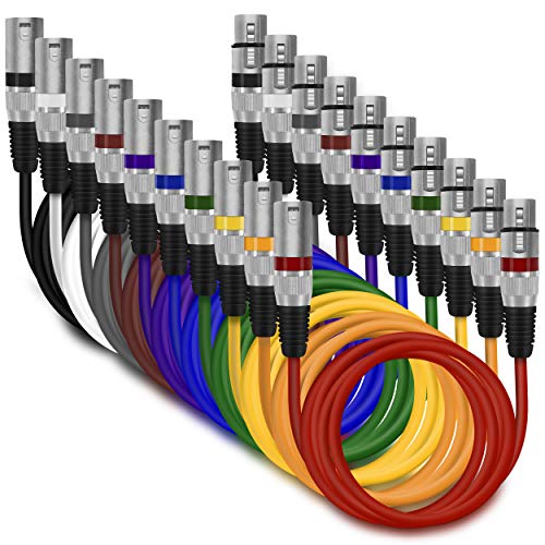 GearIT 6FT XLR Male to Female Mic Cable 10-Pack