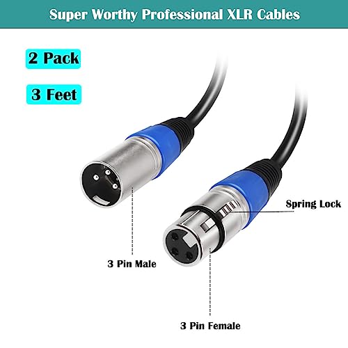 HONEST KIN 3Ft XLR Cables 2 Pack