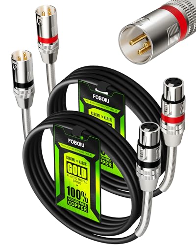 Foboiu 4ft XLR Cables 2-Pack for Podcasting