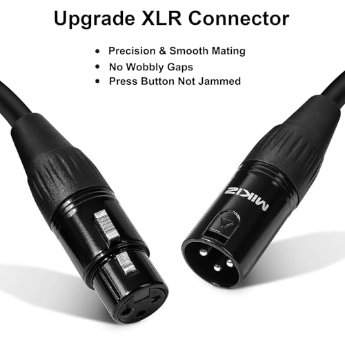 MIKIZ 25ft XLR Cables for Podcasting - 2 Pack