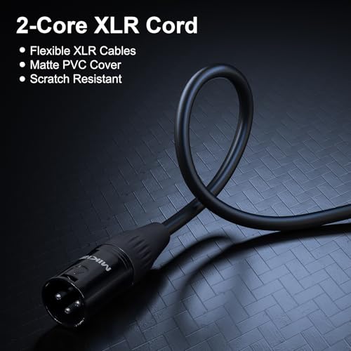 MIKIZ 25ft XLR Cables for Podcasting - 2 Pack