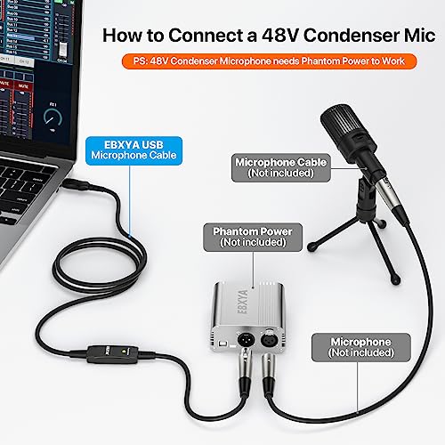 10 ft USB to XLR Microphone Cable Adapter