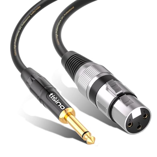 Tisino Female XLR to 1/4" Mono Mic Cable 6.6FT