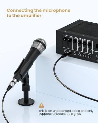 Tisino Female XLR to 1/4" Mono Mic Cable 6.6FT