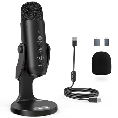 ZealSound USB Condenser Microphone for Gaming & Podcasting