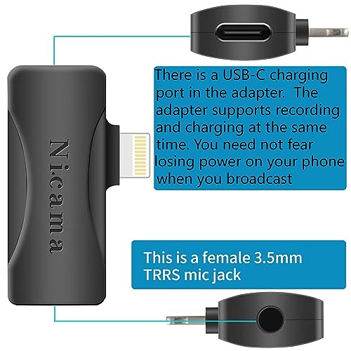 Nicama VL1 3.5mm Microphone Adapter for iPhone/iPad