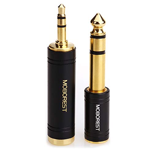 MOBROREST 3.5mm to 6.35mm Stereo Adapter 2-Pack