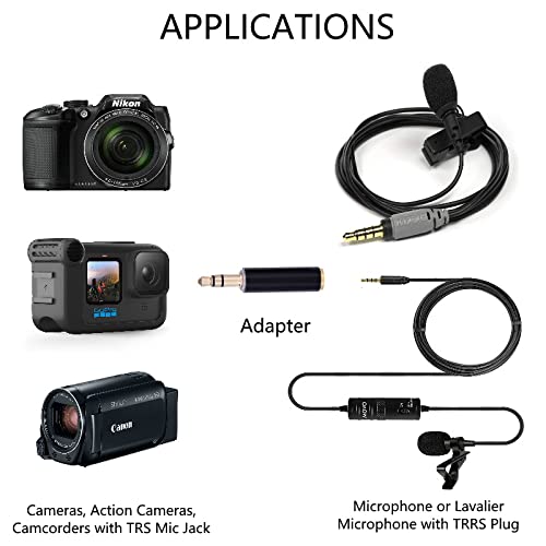 3.5mm TRS to TRRS Microphone Adapter for Cameras