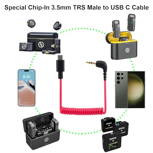JCMOYUTY USB-C to 3.5mm Mic Adapter Cable