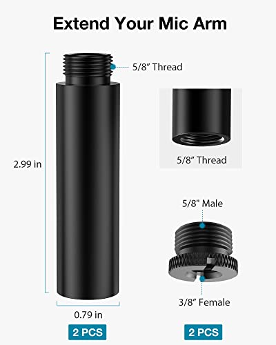 InnoGear Mic Stand Extension Tube Set for Podcasters