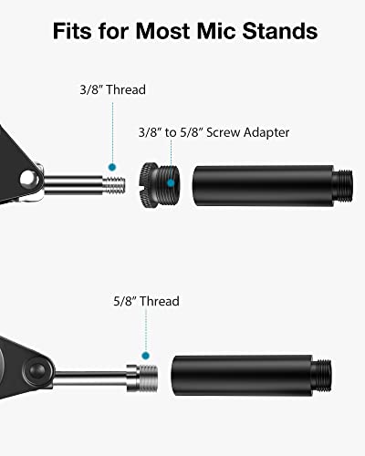 InnoGear Mic Stand Extension Tube Set for Podcasters