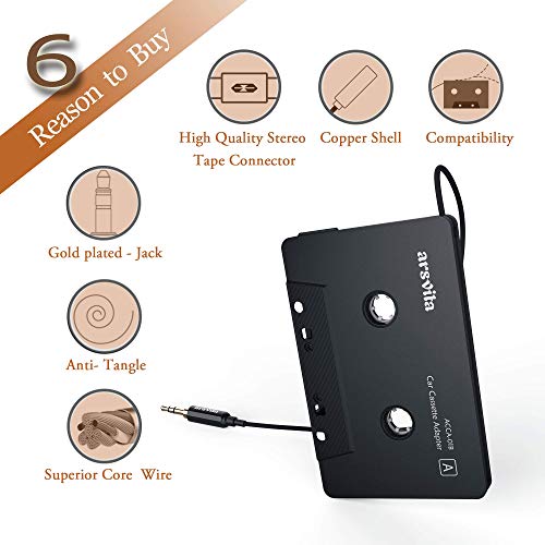 Car Audio Cassette to Aux Adapter 3.5mm