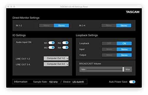 Tascam US-4x4HR USB Audio Interface for Podcasting