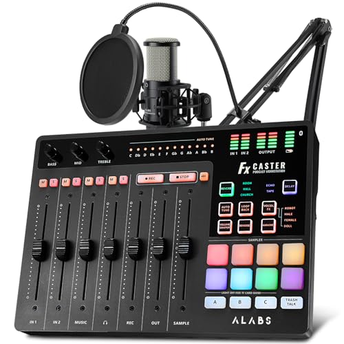 ALABS Fxcaster Podcast Starter Bundle with Soundboard and Microphone
