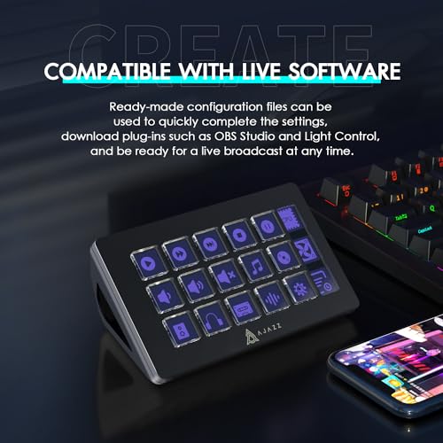 AKP153 Studio Deck Stream Controller with 15 Macro Keys