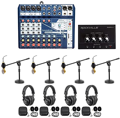 Soundcraft 4-Person Podcast Recording Kit with Mics