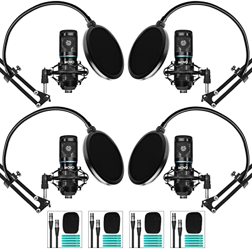 Movo PodPak4A XLR Microphone Bundle for Podcasts