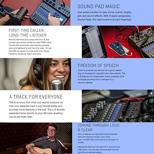 Zoom LiveTrak L-8 4-Person Podcasting Bundle
