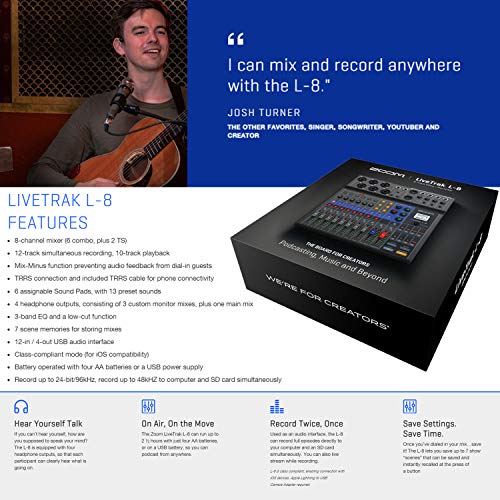 Zoom LiveTrak L-8 4-Person Podcasting Bundle