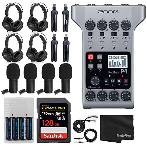 Zoom PodTrak P4 Portable Podcasting Bundle for 4