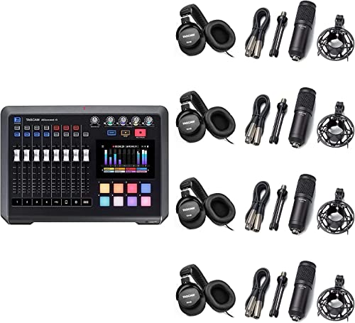 Tascam Podcast Bundle: 4 TM-70 Mics & Headphones