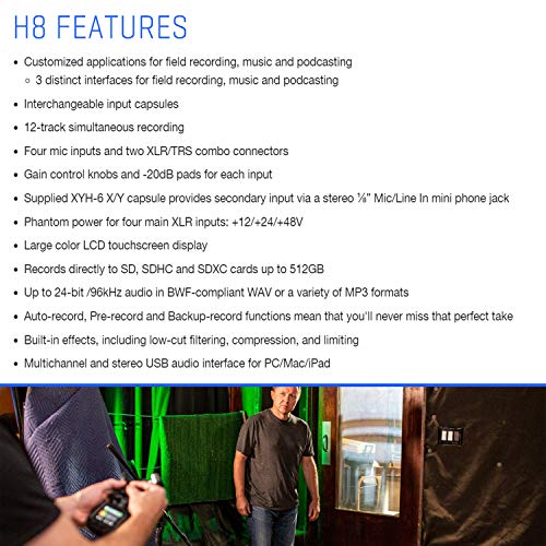 Zoom H8 Portable 8-Input Podcasting Bundle
