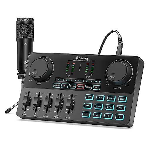 Donner Podcast Starter Kit with Mixer and Microphone