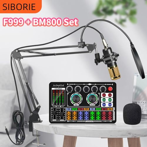 F999 Condenser Mic Podcast Starter Kit - Gold