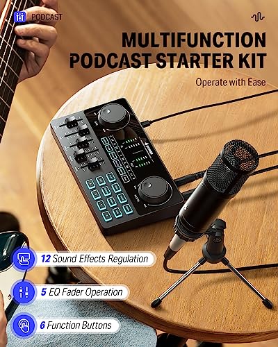 Donner Podcast Starter Kit with Mixer and Microphone