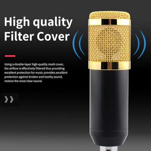 F999 Condenser Mic Podcast Starter Kit - Gold