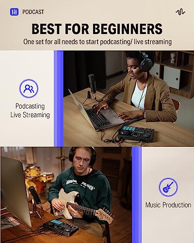 Donner Podcast Starter Kit with Mixer and Microphone