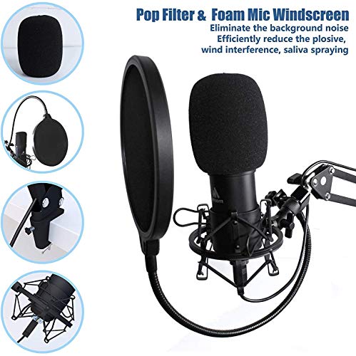 MAONO Podcast Microphone and Studio Headphone Set